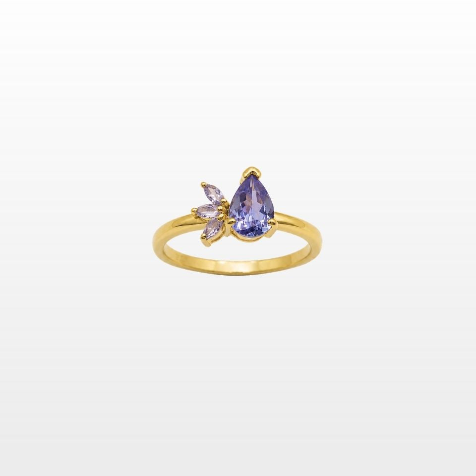Bague Lotus Éclosion Tanzanite Poire
