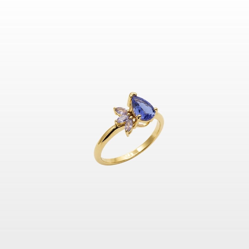 Bague Lotus Éclosion Tanzanite Poire