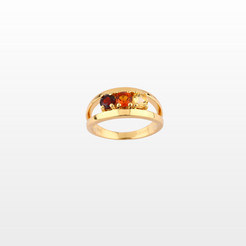 Bague ORaune Citrine et Grenat