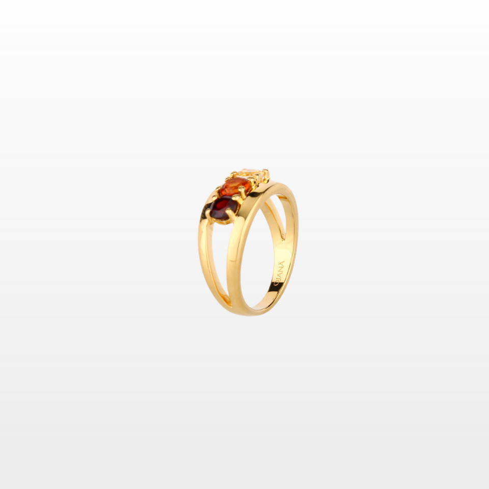 Bague ORaune Citrine et Grenat