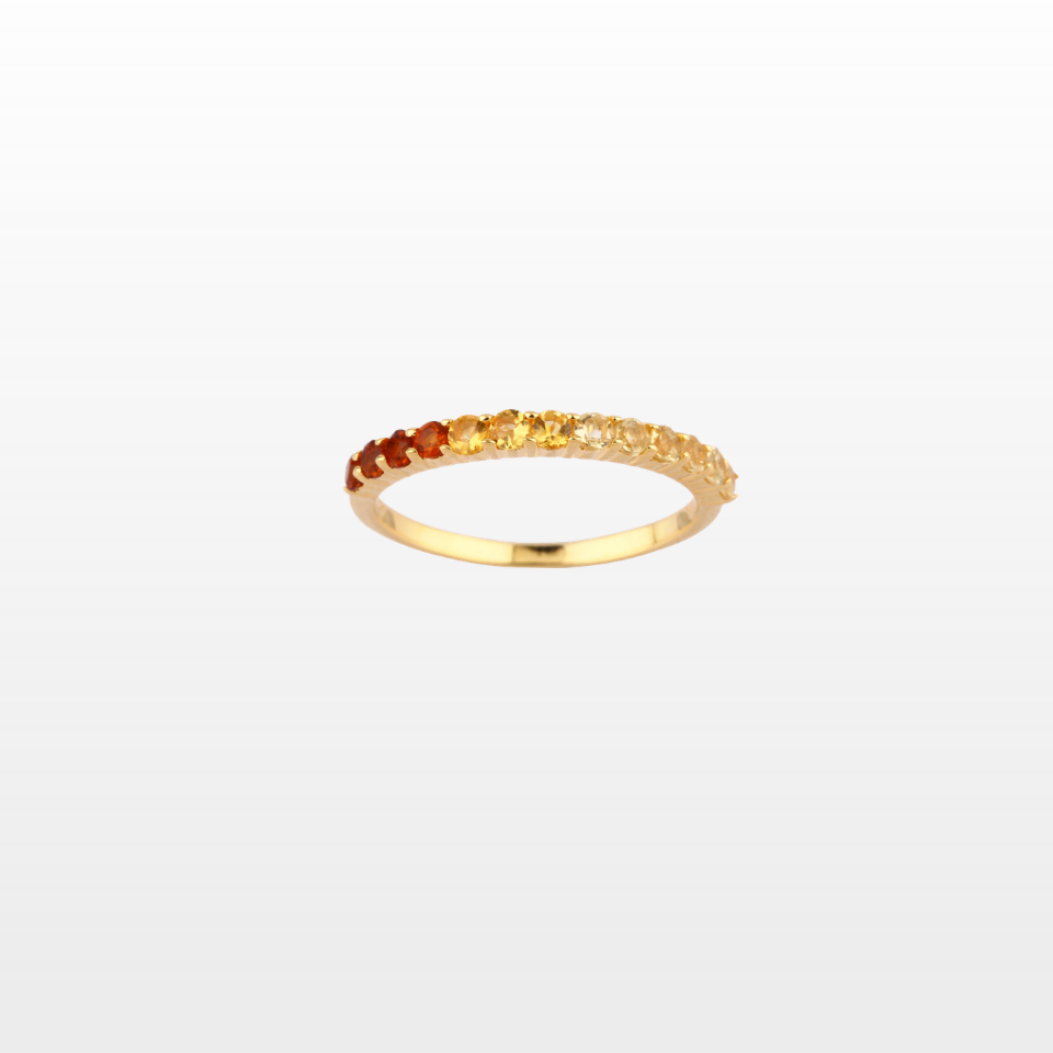 Bague ORaune Multicolores Citrine et Grenat