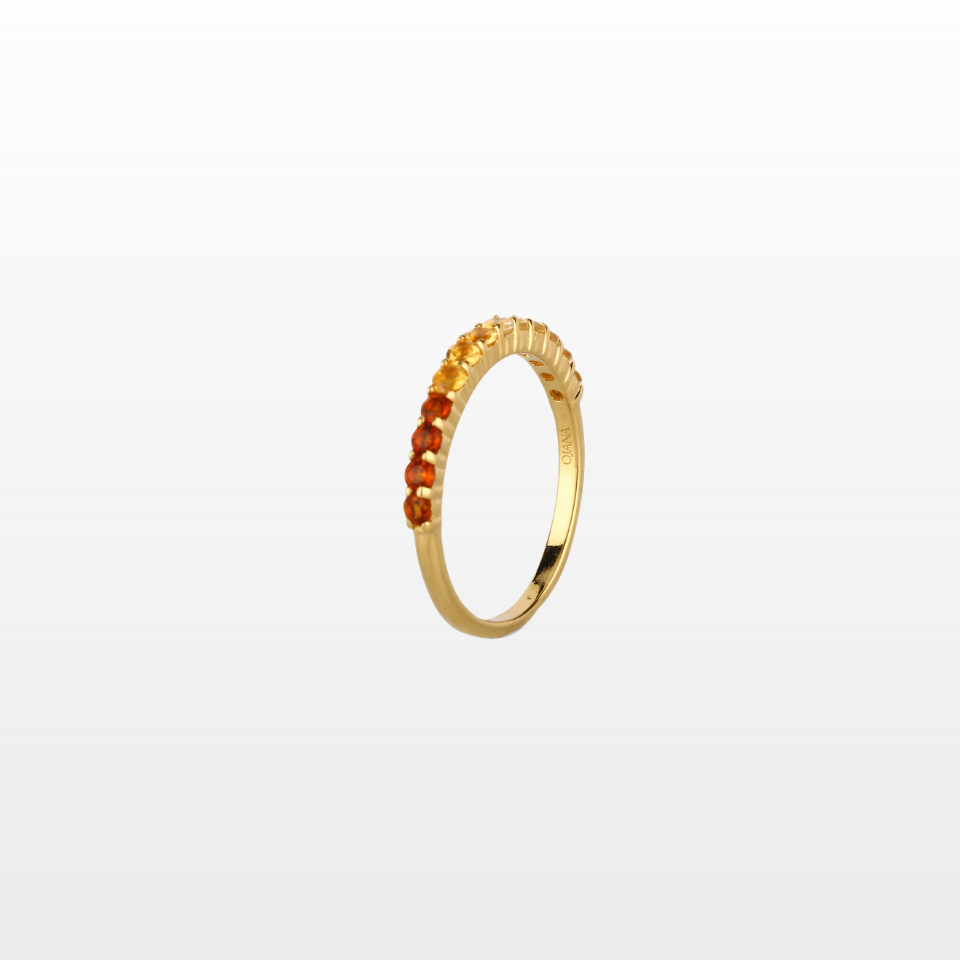 ORaune Multicolor Citrine and Garnet Ring
