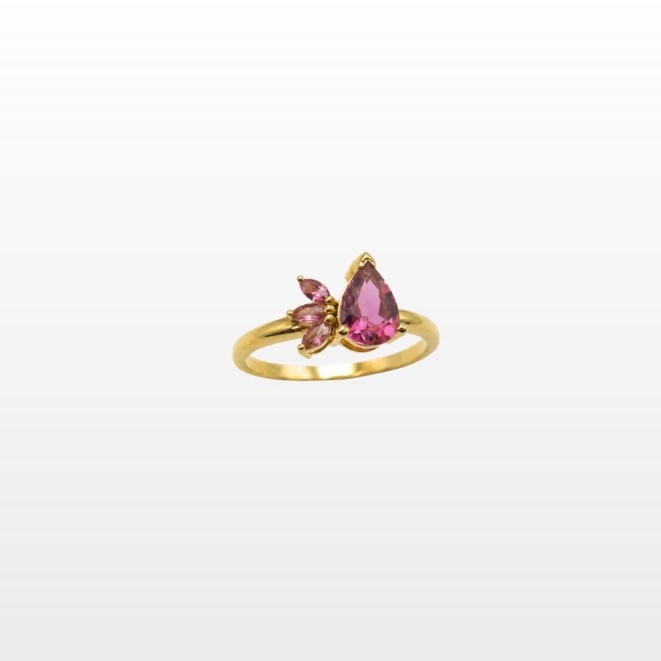 Bague Lotus Éclosion Tourmaline Poire