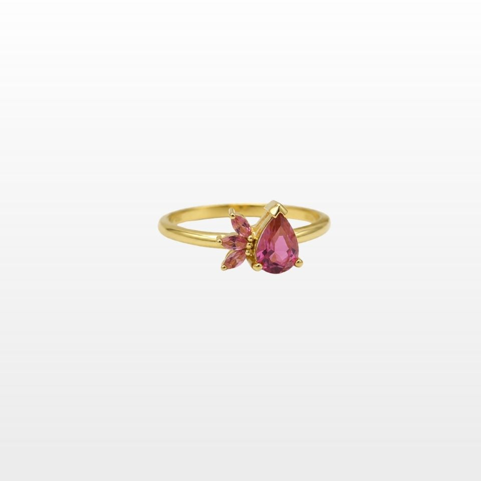 Bague Lotus Éclosion Tourmaline Poire