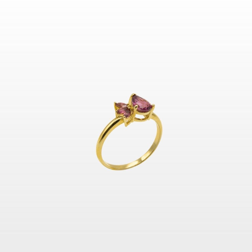 Bague Lotus Éclosion Tourmaline Poire