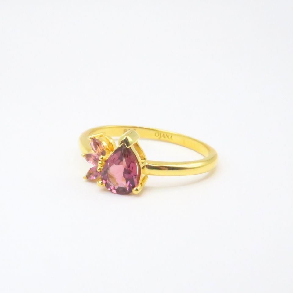 Bague Lotus Éclosion Tourmaline Poire