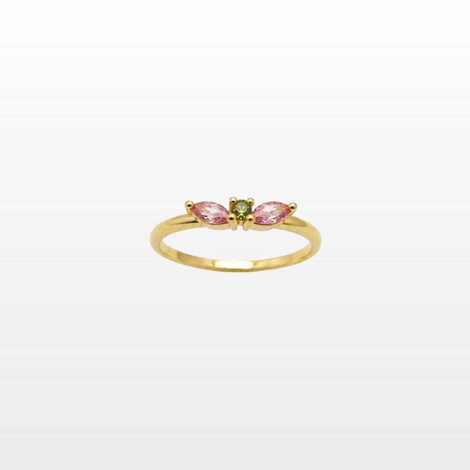 Bague Lotus Pétales Tourmaline