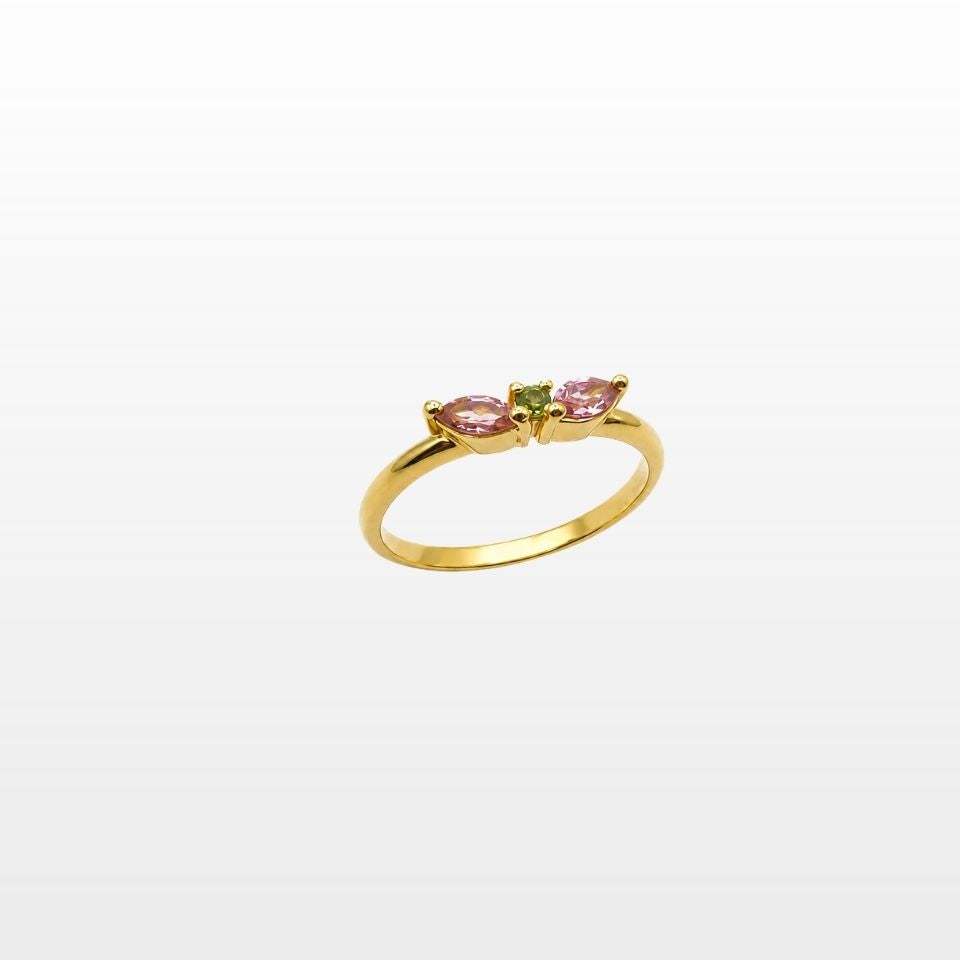 Bague Lotus Pétales Tourmaline