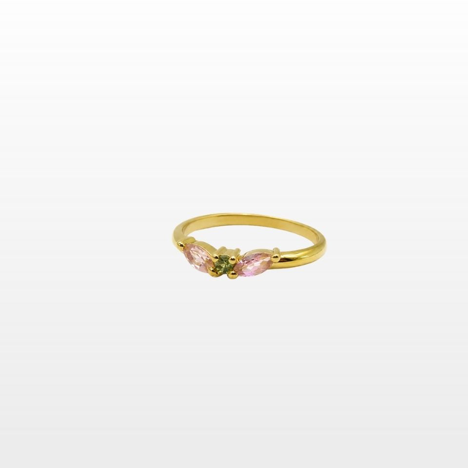 Bague Lotus Pétales Tourmaline