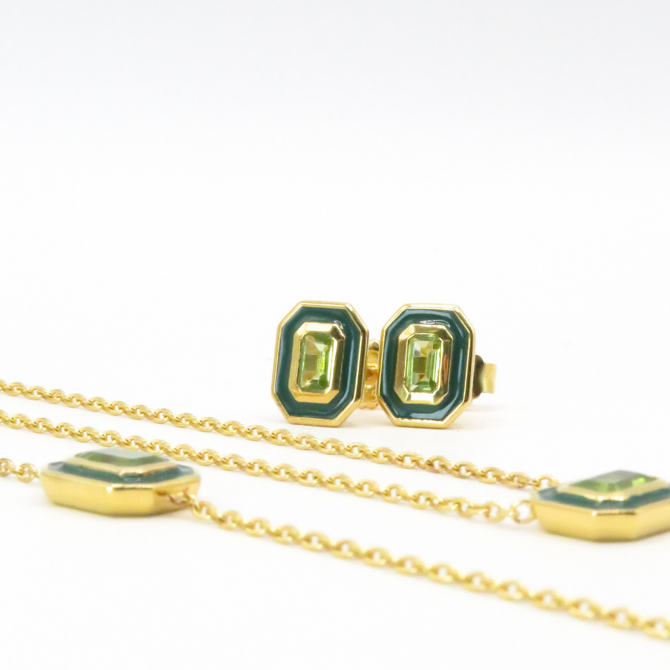 Boucles d'oreilles Haute auRa Péridot