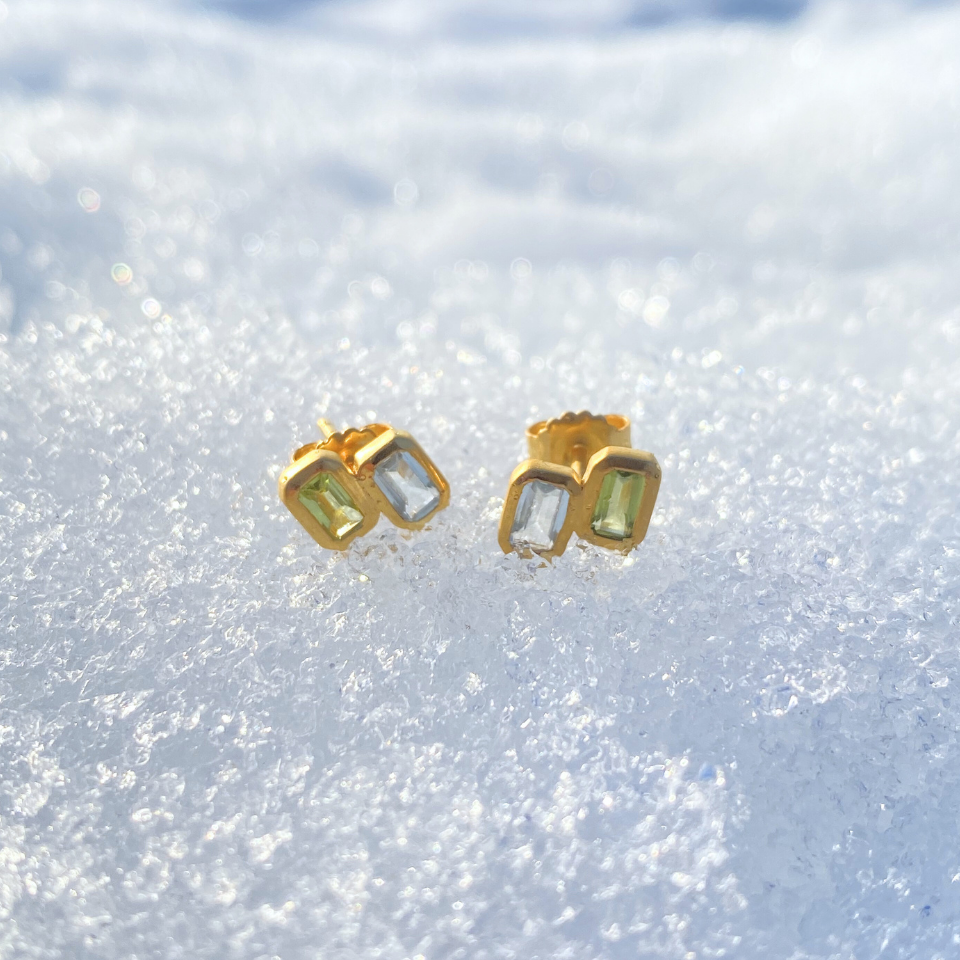 Boucles d'oreilles Haute auRa Topaze et Péridot