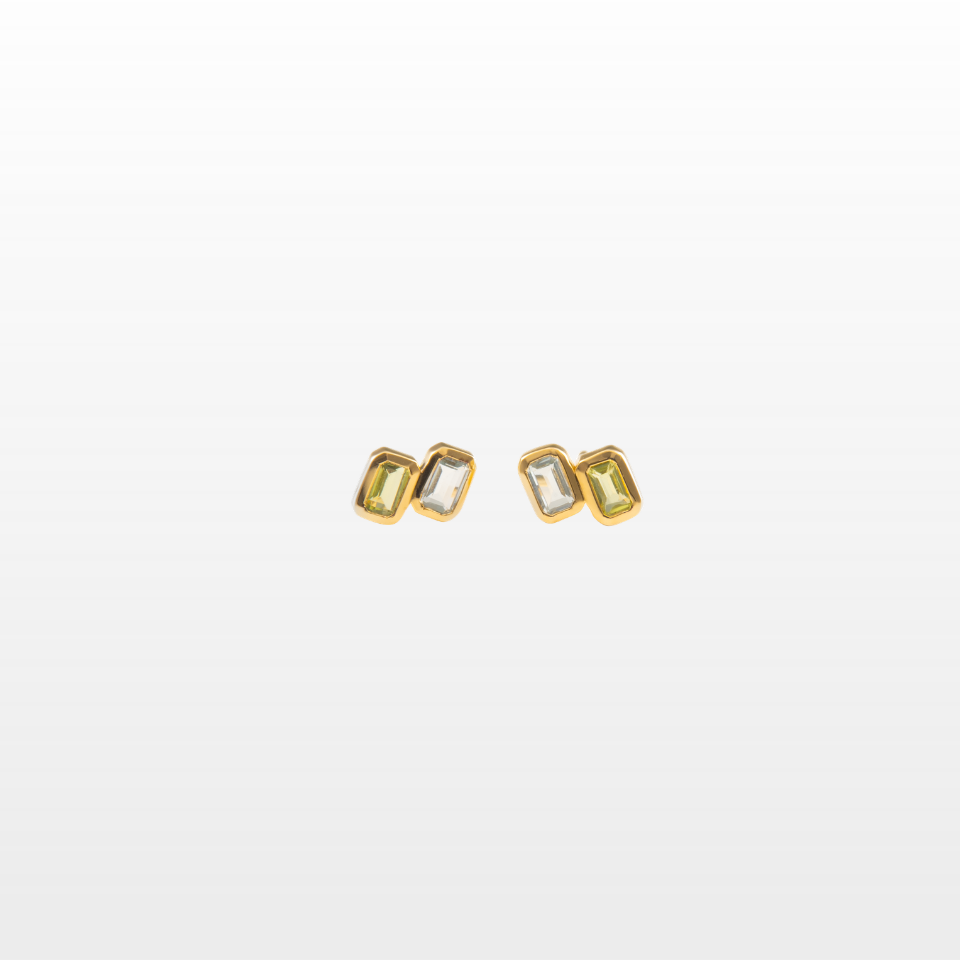 Boucles d'oreilles Haute auRa Topaze et Péridot