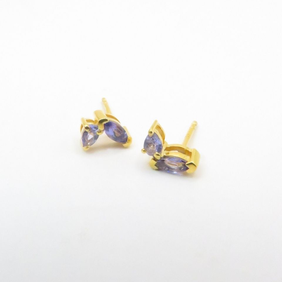 Boucles d'oreilles Lotus Éclosion Tanzanite