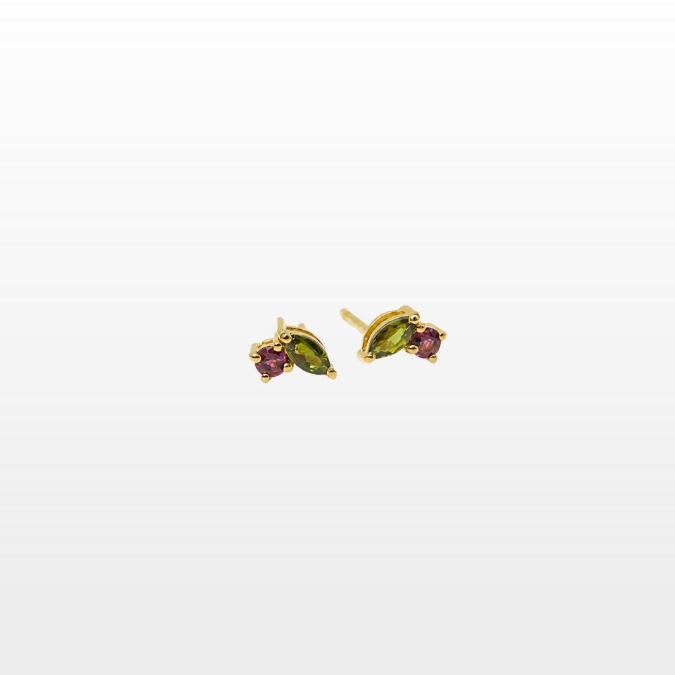 Boucles d'oreilles Lotus Pétales Tourmaline