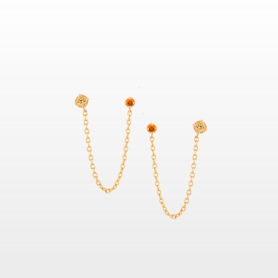 Boucles d'oreilles Oraune Chaînes Citrine