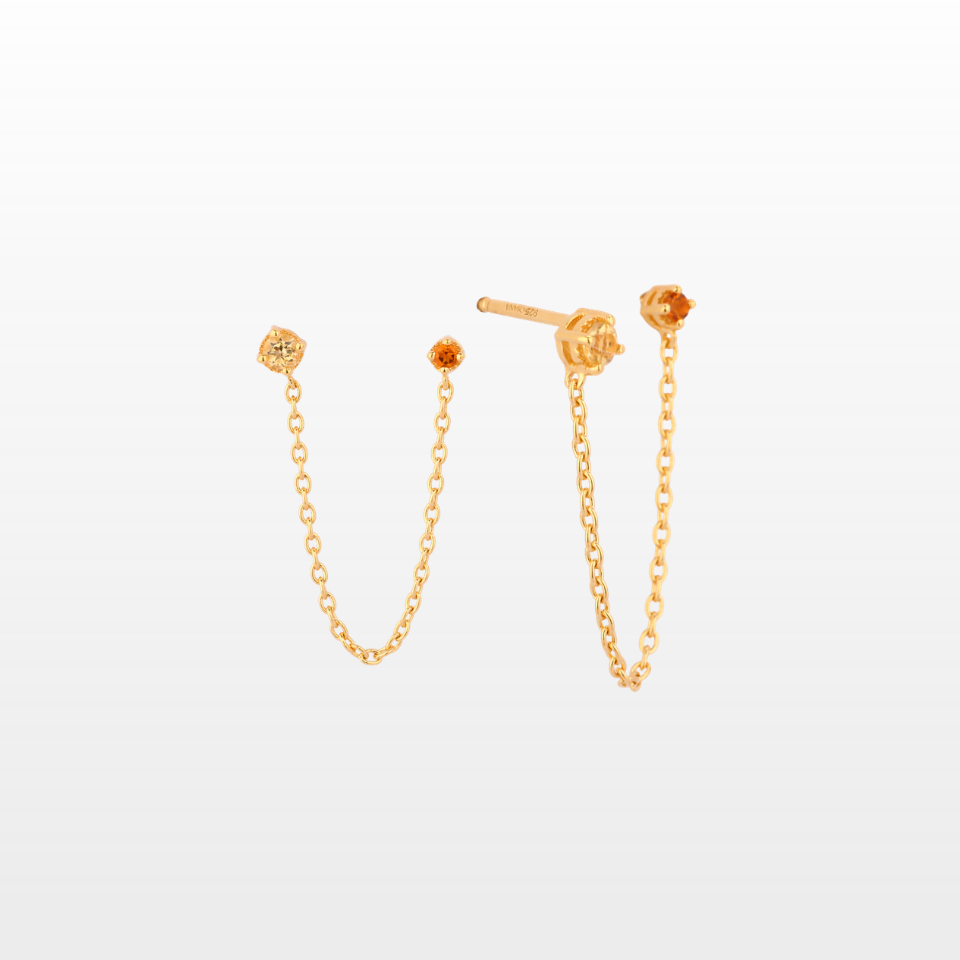 Boucles d'oreilles Oraune Chaînes Citrine