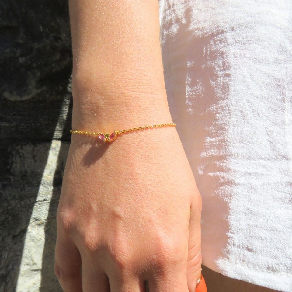 Bracelet Lotus Pétales Tourmaline