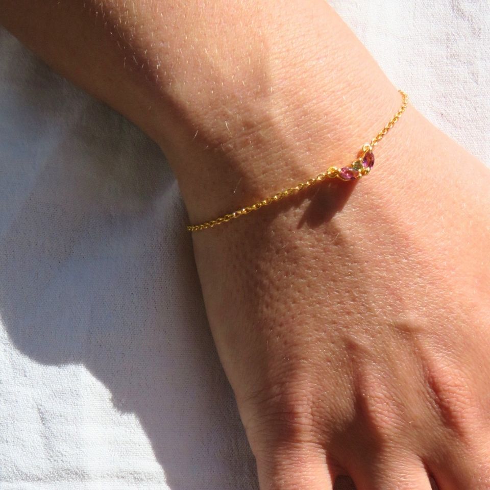 Bracelet Lotus Pétales Tourmaline