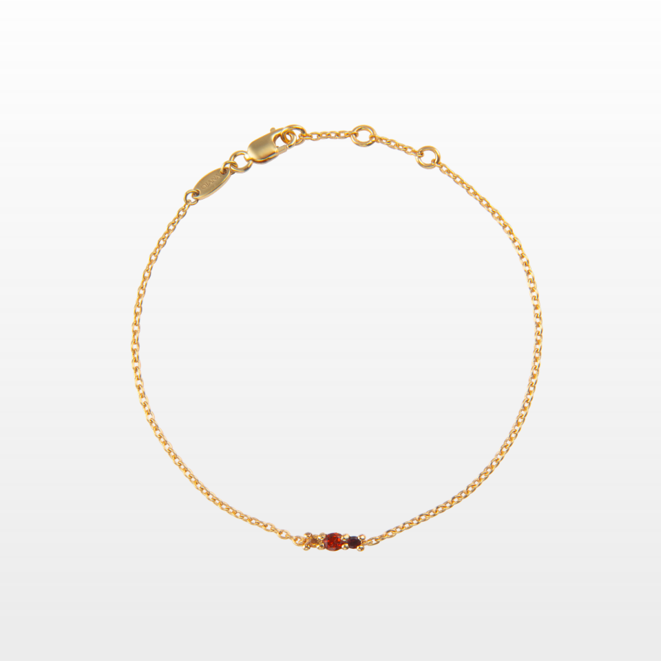 Bracelet Oraune Trio Citrine et Grenat