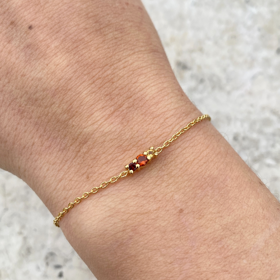 Bracelet Oraune Trio Citrine et Grenat