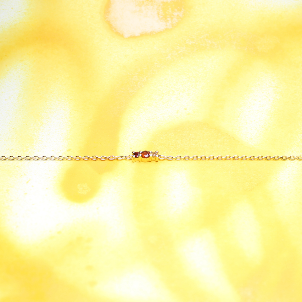 Bracelet Oraune Trio Citrine et Grenat