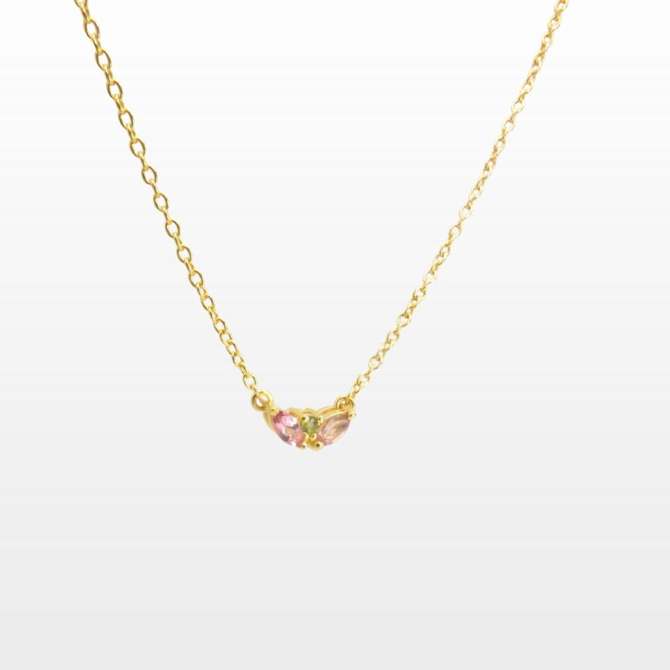 Collier Lotus Pétales Tourmaline