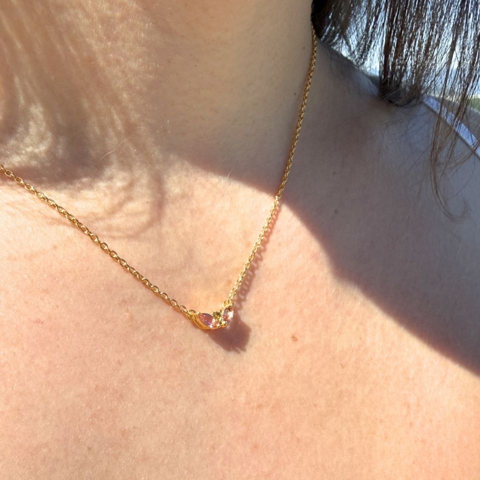 Collier Lotus Pétales Tourmaline