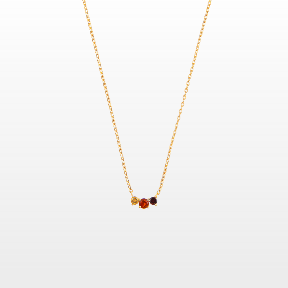 Collier Oraune Trio Citrine et Grenat