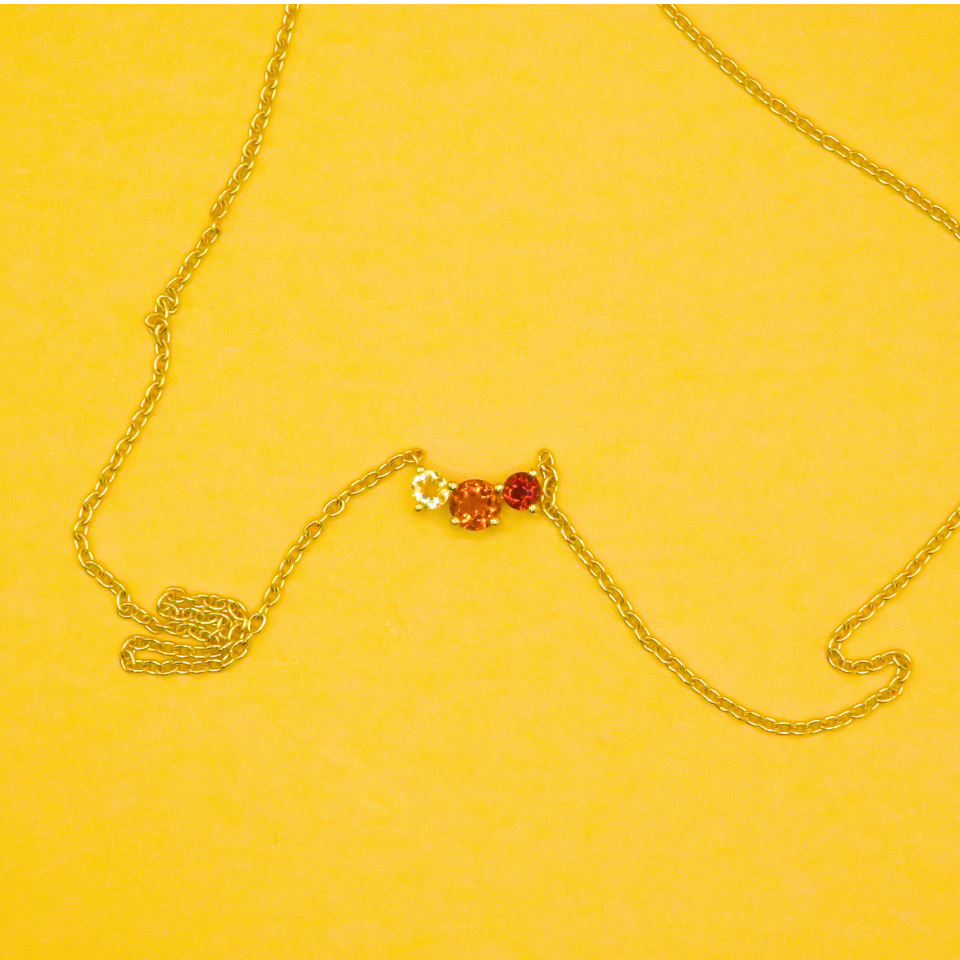 Collier Oraune Trio Citrine et Grenat