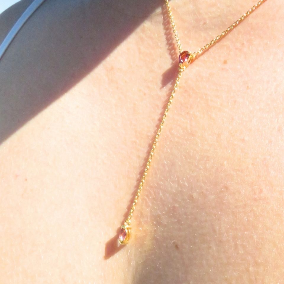 Collier Pendant Lotus Eclosion Tourmaline